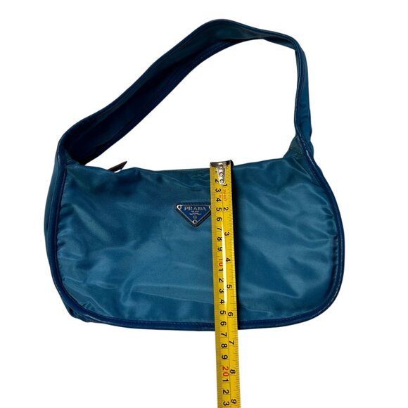 Prada Women's Handbag Blue Nylon Shoulder Purse - Picture 7 of 9